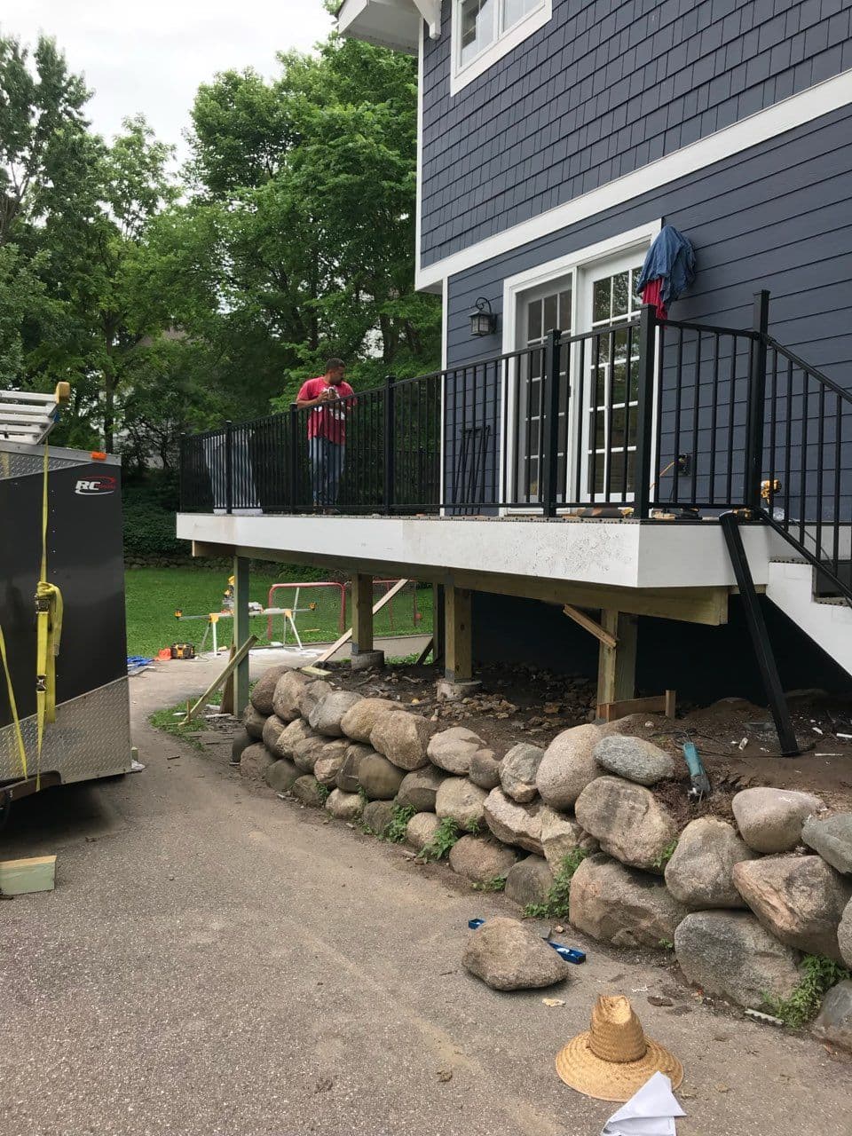 Gallery photos for Composite Deck With Sleek Black Railings Transformation: Image #1